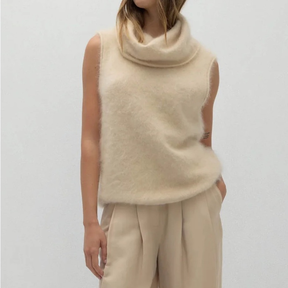 NakedCashmere Cream Cowl Neck Sweater